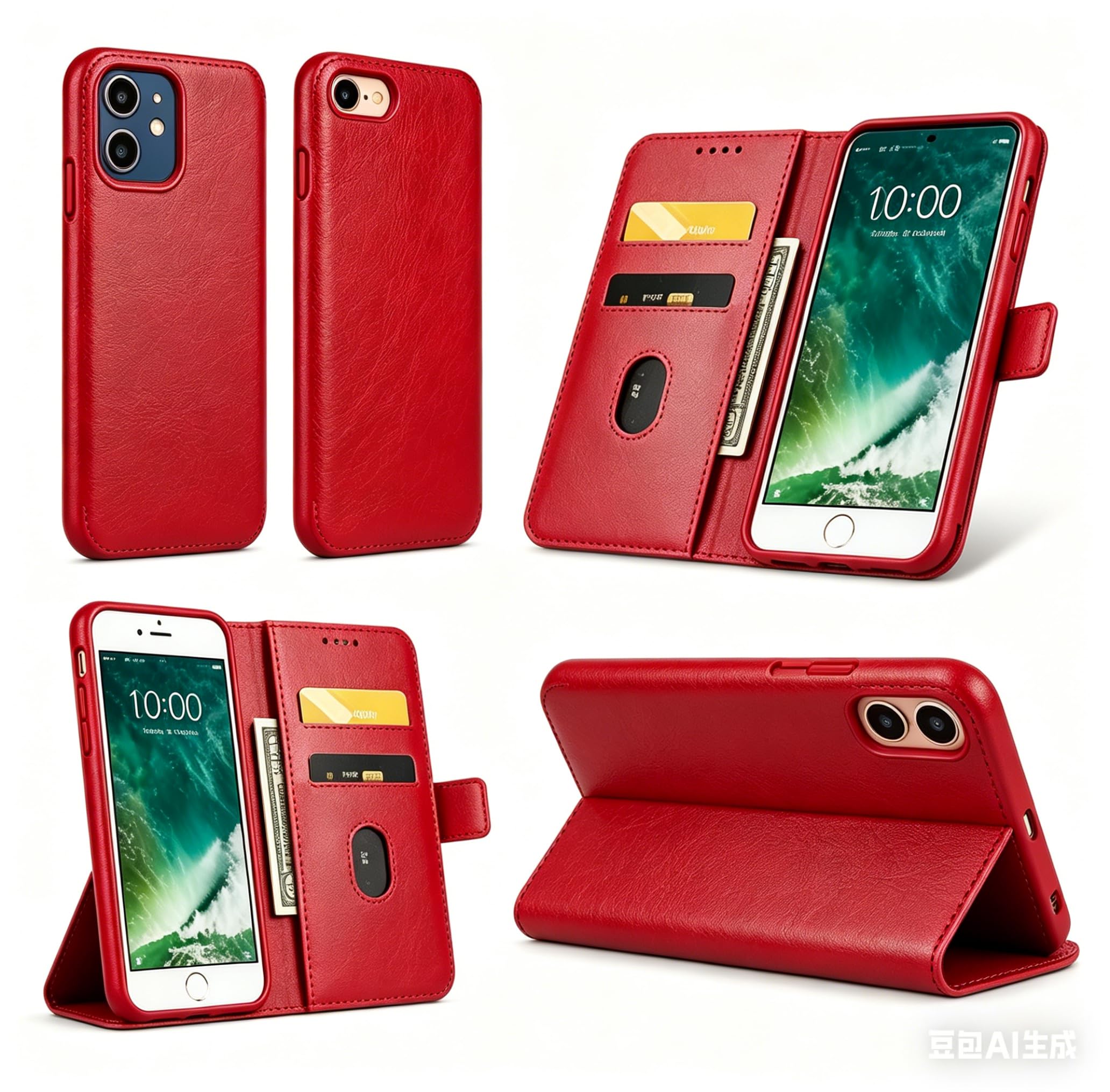 miracase Designed for iPhone SE Case 2022(3rd Gen)/iPhone SE 2020 Case(2nd Gen)/iPhone 7 Case/iPhone 8 Case, Multi-Color Silicone Shockproof Phone Case(Red)