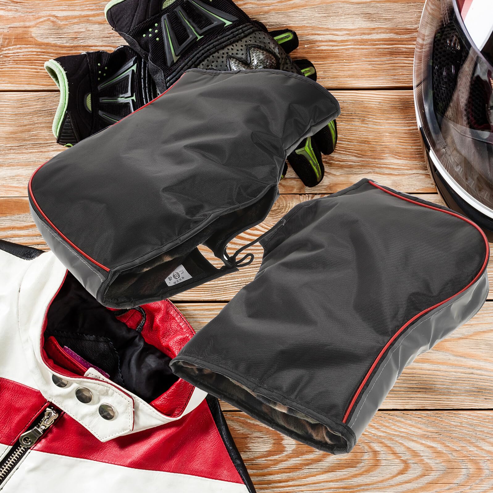 Alipis Guanti da Moto Invernali Riflettenti per Freddo Scaldamani da Manubrio per Motoslitta e Quad Accessori Protettivi per Guida Sicura Invernale Outdoor