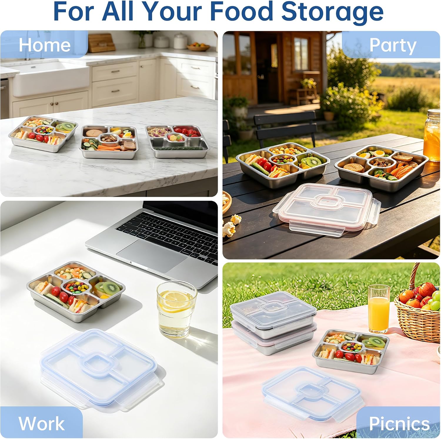 Befoy Stainless Steel Lunchable Snack Containers