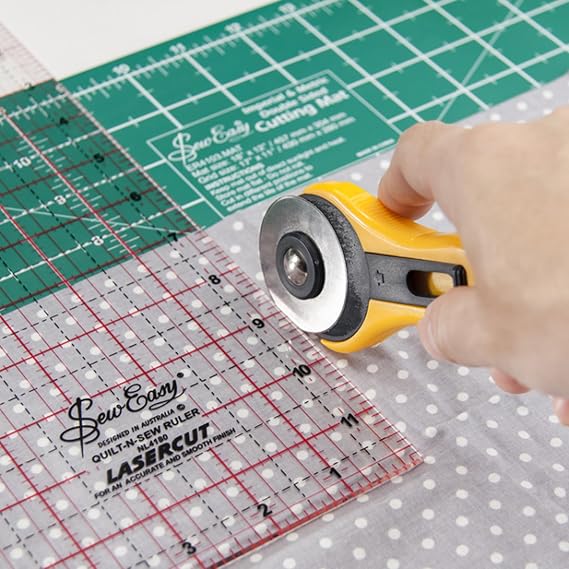 Sew Easy 12.5” Square Template – Quilting & Patchwork Rule for Applique Sewing, Transparent Acrylic Non-Slip