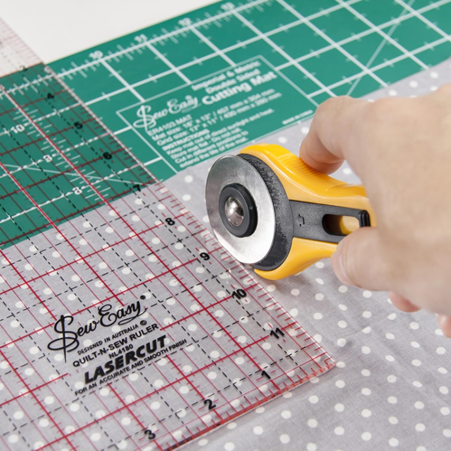 Sew Easy 12.5” Square Template – Quilting & Patchwork Rule for Applique Sewing, Transparent Acrylic Non-Slip