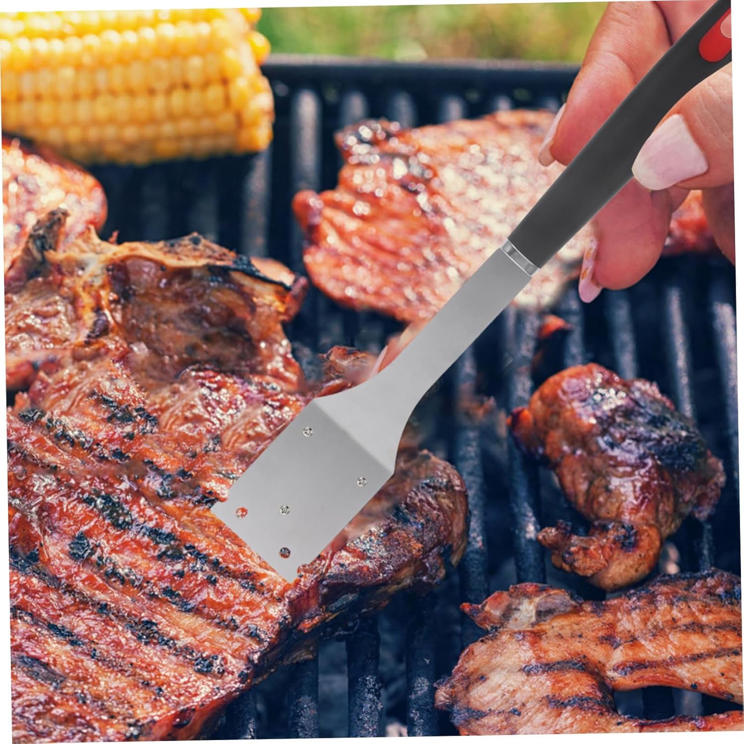 balacoo 4pcs Barbecue Grill Cleaning Brush BBQ Cleaning Tool for Grate Grill Maintenance Lightweight Design for Easy Storage Weekend Chefs