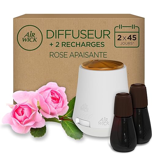Air Wick Diffuseur d’huiles Essentielles Essential Mist + 2 Recharges 20 ML