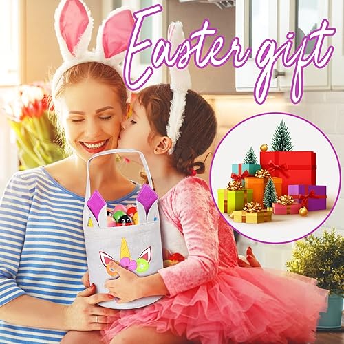 Miniatura 7 de Jocidea - Cesta de Pascua personalizada, 1 paquete de cesta de Pascua personalizada para niños y niñas, cestas de Pascua personalizadas para niños,