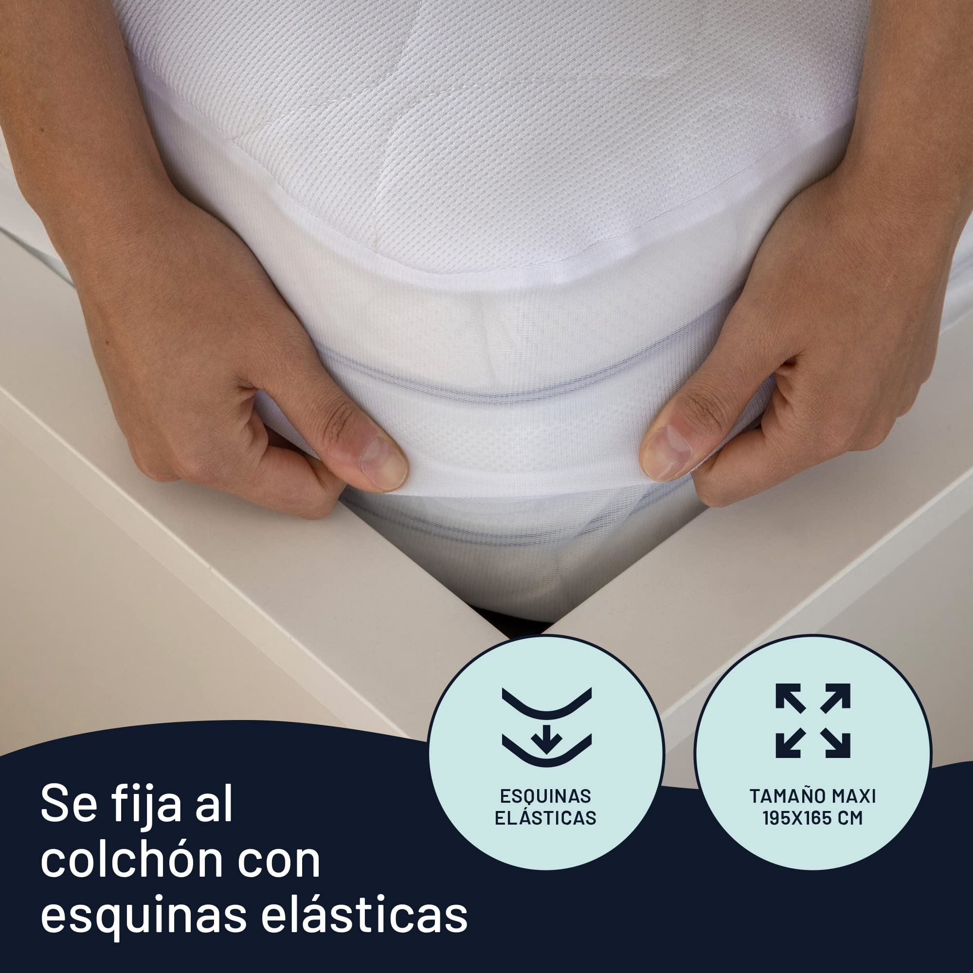 Imetec - Cubrecolchón Scaldasonno Adapto Maxi individual, 195 x 90 cm, calentamiento rápido, temperatura constante y personalizada, tejido hipoalergénico acolchado, mando con 6 temperaturas