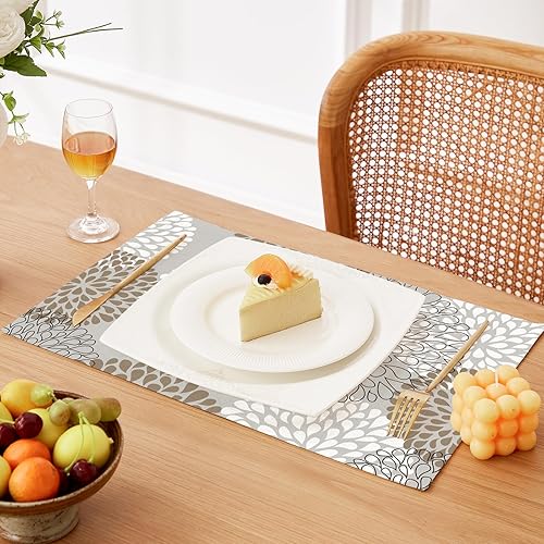 Miniatura 2 de QIYI Juego de 4 manteles individuales bohemios de 12 x 18 pulgadas, manteles individuales de tela de lino para cocina y comedor, manteles