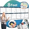 Extra Large Wall Calendar - 36 x 96 - Full Year Dry Erase Whiteboard for Office, Home, and School - Giant, Laminated, and Reusable