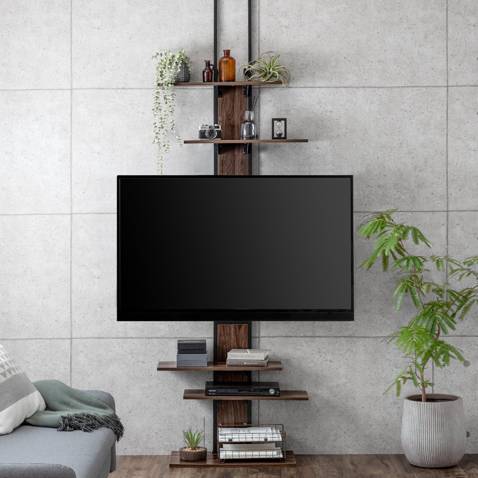 Amazon | タンスのゲン テレビスタンド 壁寄せ 突っ張り式【実用新案 