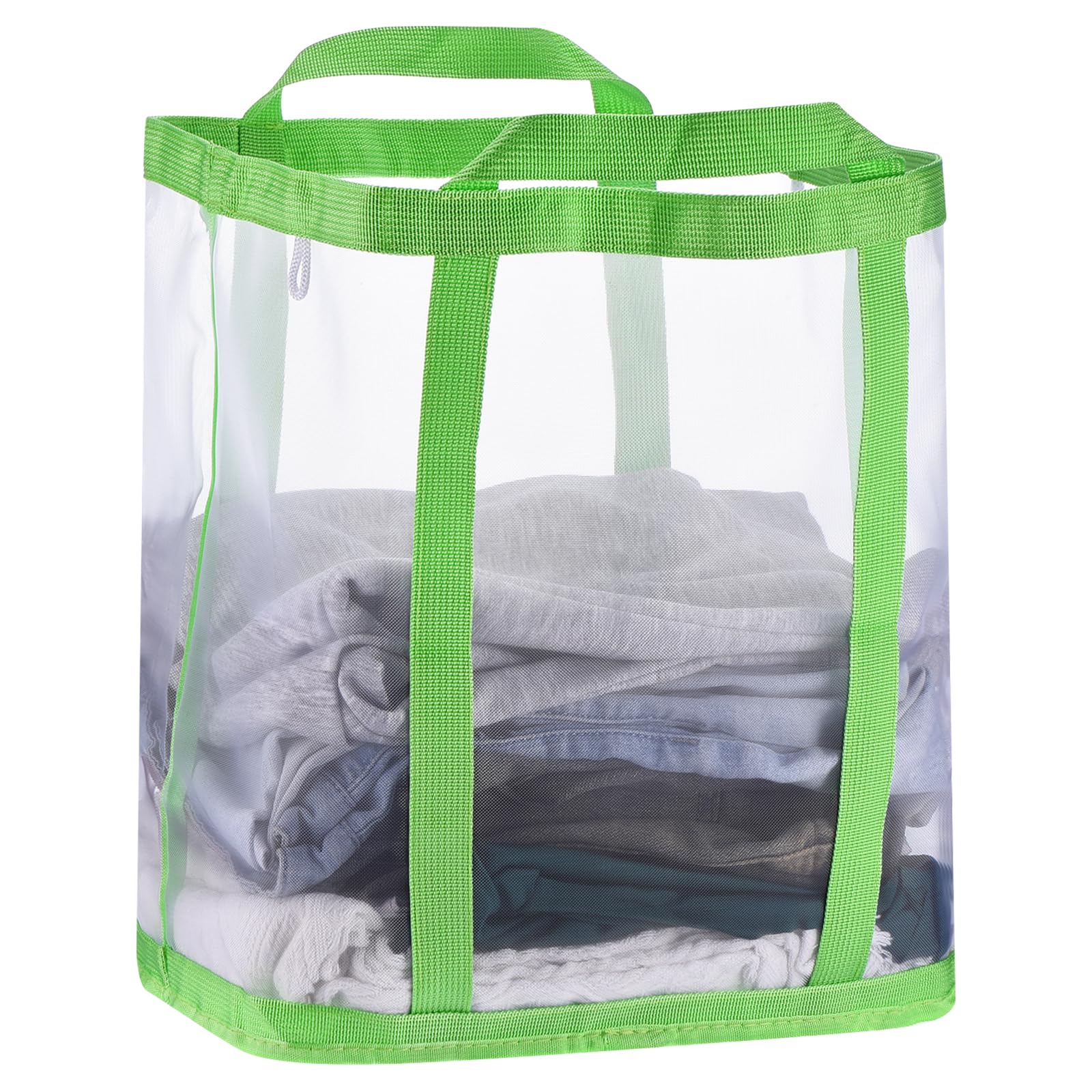 sourcing map Collapsible Laundry Basket,Mesh Hamper with Handles