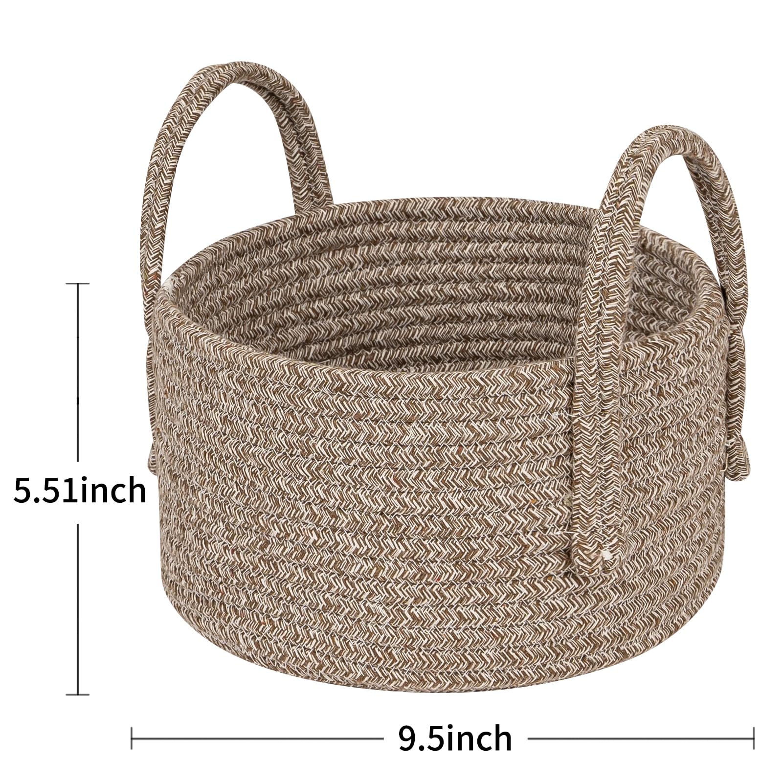 CubesLand Cute Small Toys Basket,Soft Baby Nursery Basket Bin,Woven Baskets for Shelves,Cube Organizer Basket Bin,Home Decor 9.5x5.51 Dark Brown