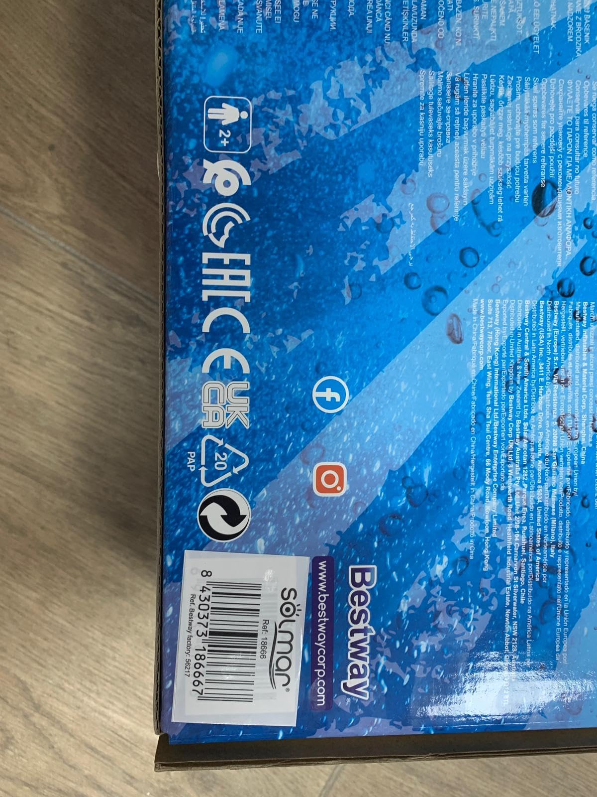 Piscina Familiar Cuadrada Estructura Metal Herrumbre para NIÑOS 122x30cm Bestway