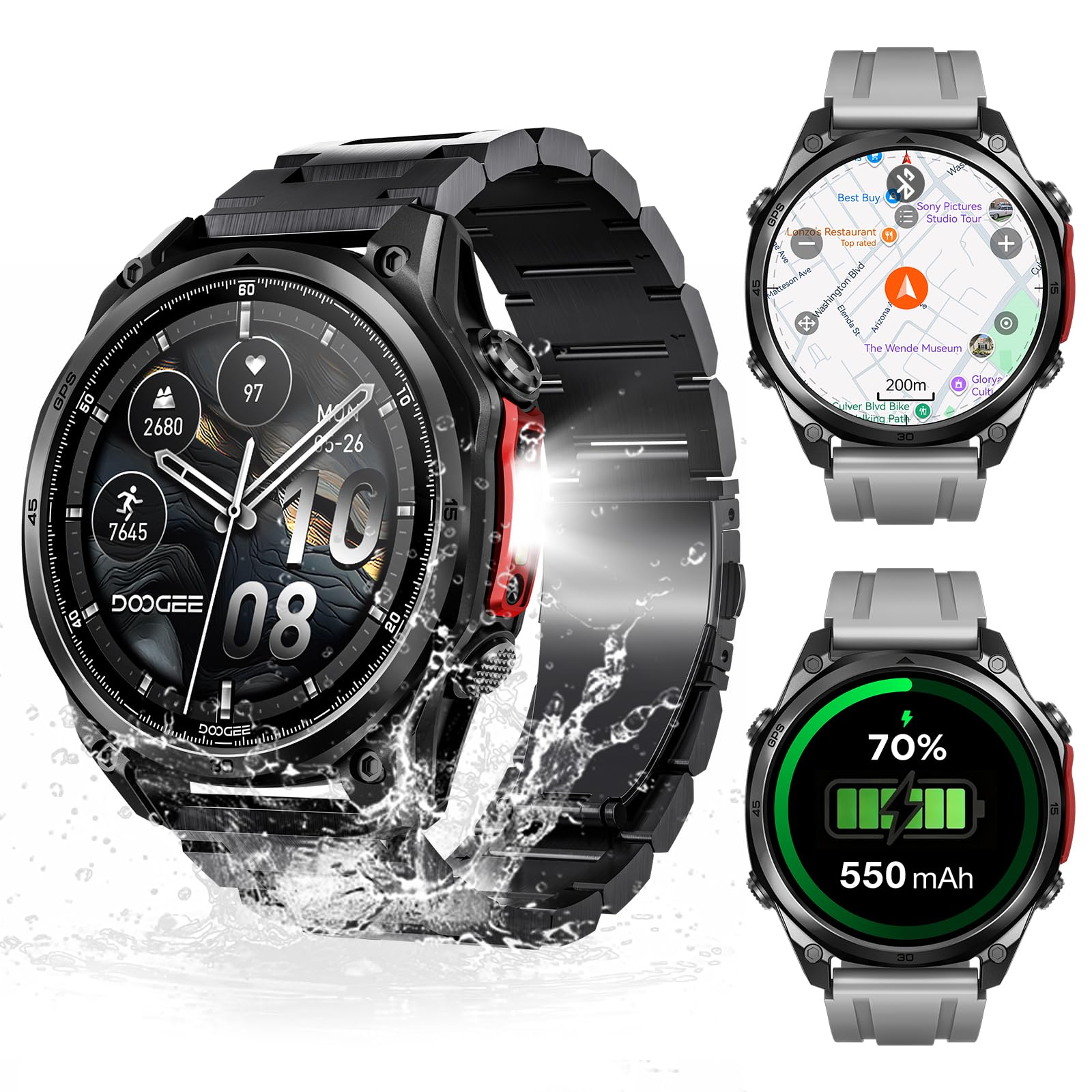 Anywise W1 Pro Orologi Smartwatch uomo,GPS Dual-Band & Mappe Offline, 5 ATM, 12 Giorni Autonomia, Display AMOLED HD 1,43", 170+ Modalità Sport,Chiamate Bluetooth,Compatibile con Android/iOS