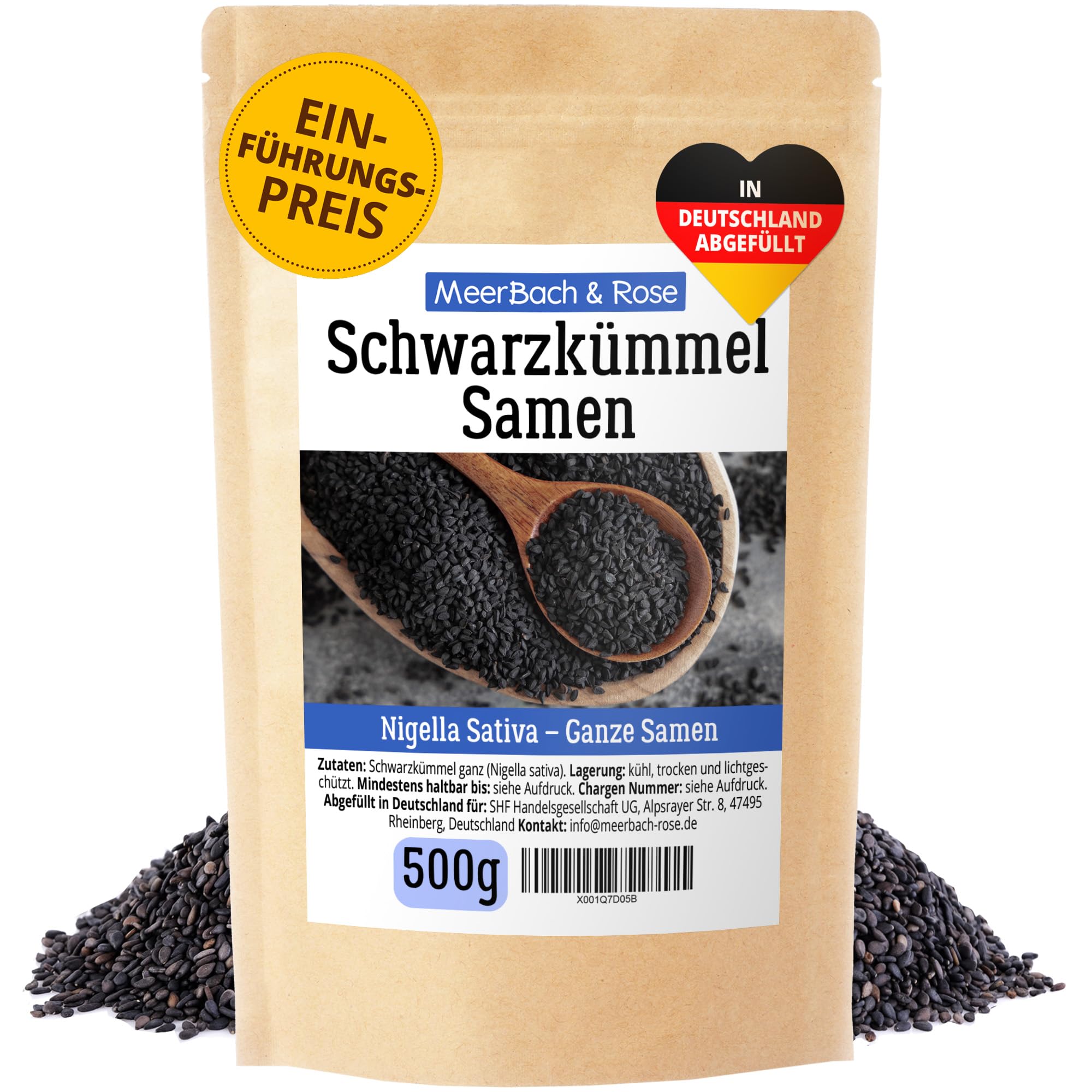 Schwarzkümmel ganze Samen 500g, echte Schwarzkümmelsamen – Nigella Sativa, der Allrounder in Ihrer Küche