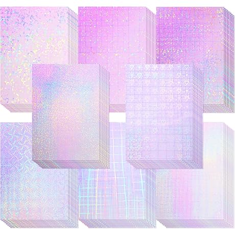 Seajan 80 Pcs Holographic Vinyl Laminate for Vibrant Designs