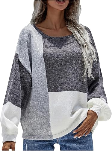 FAMOORE Petite Sweatshirts Women Ladies AutumnWinter Sweater Fashion Casual Tops Round Neck Sweater With Pure Shadow