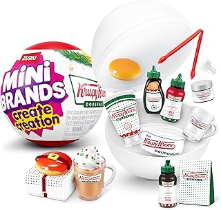 Mini Brands Create Krispy Kreme Holiday Series 1 Capsule by ZURU, Licensed Mini Collectibles, Mystery Blind Packaging, DIY, Crafts, Resin Play, Novelty, Replica Food, NOT Edible, Collectors, 8+