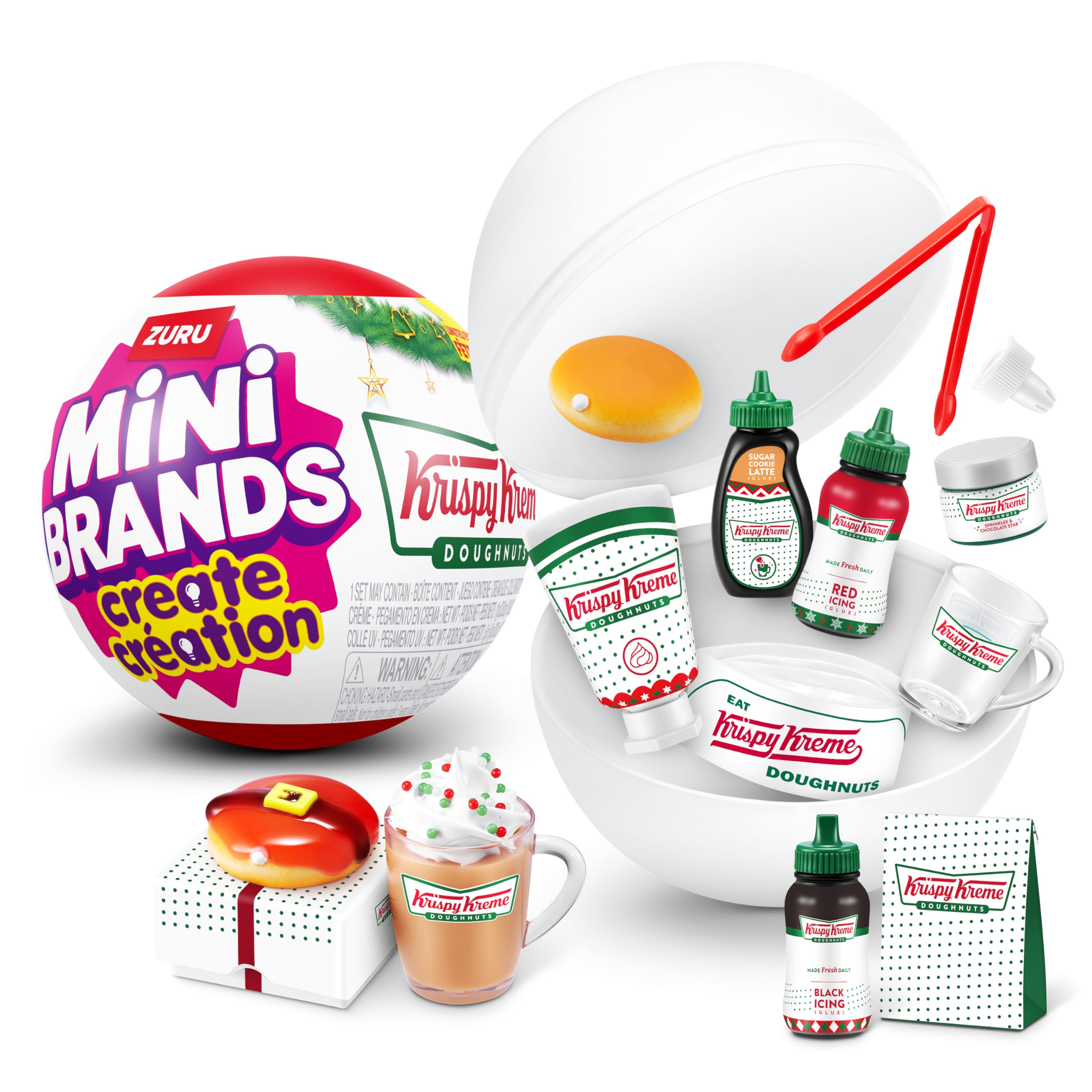 ZURU Mini Brands Cápsula Create Krispy Kreme Holiday Serie 1, Minis Coleccionables Paquete Misterioso DIY