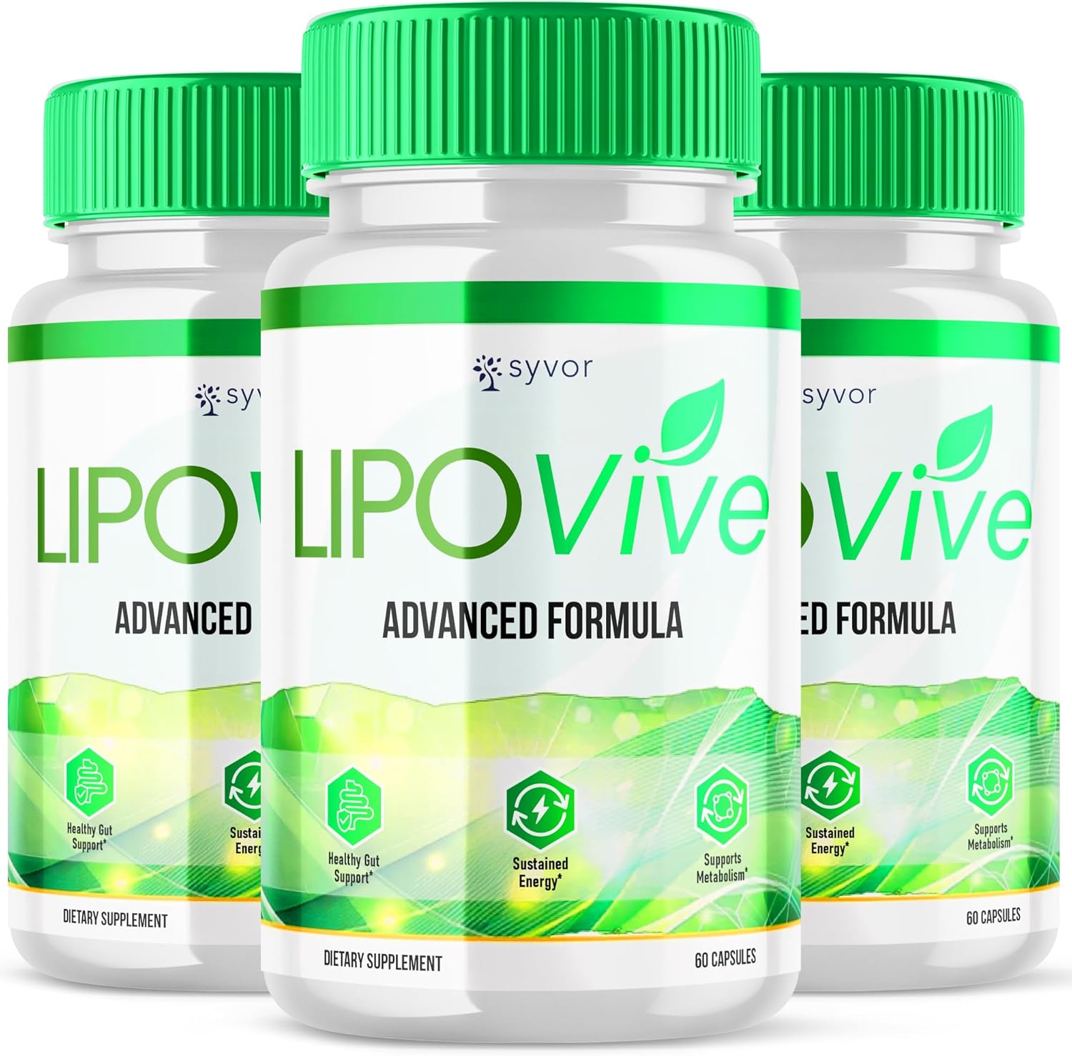 (3 Pack) Lipovive Capsules, Official Lipovive Pills with All Natural Ingredients, Advanced Formula Lipovive Health & Active Lifestyle Support Pills Max Strength Vitamin for Women & Men (180 Capsules)