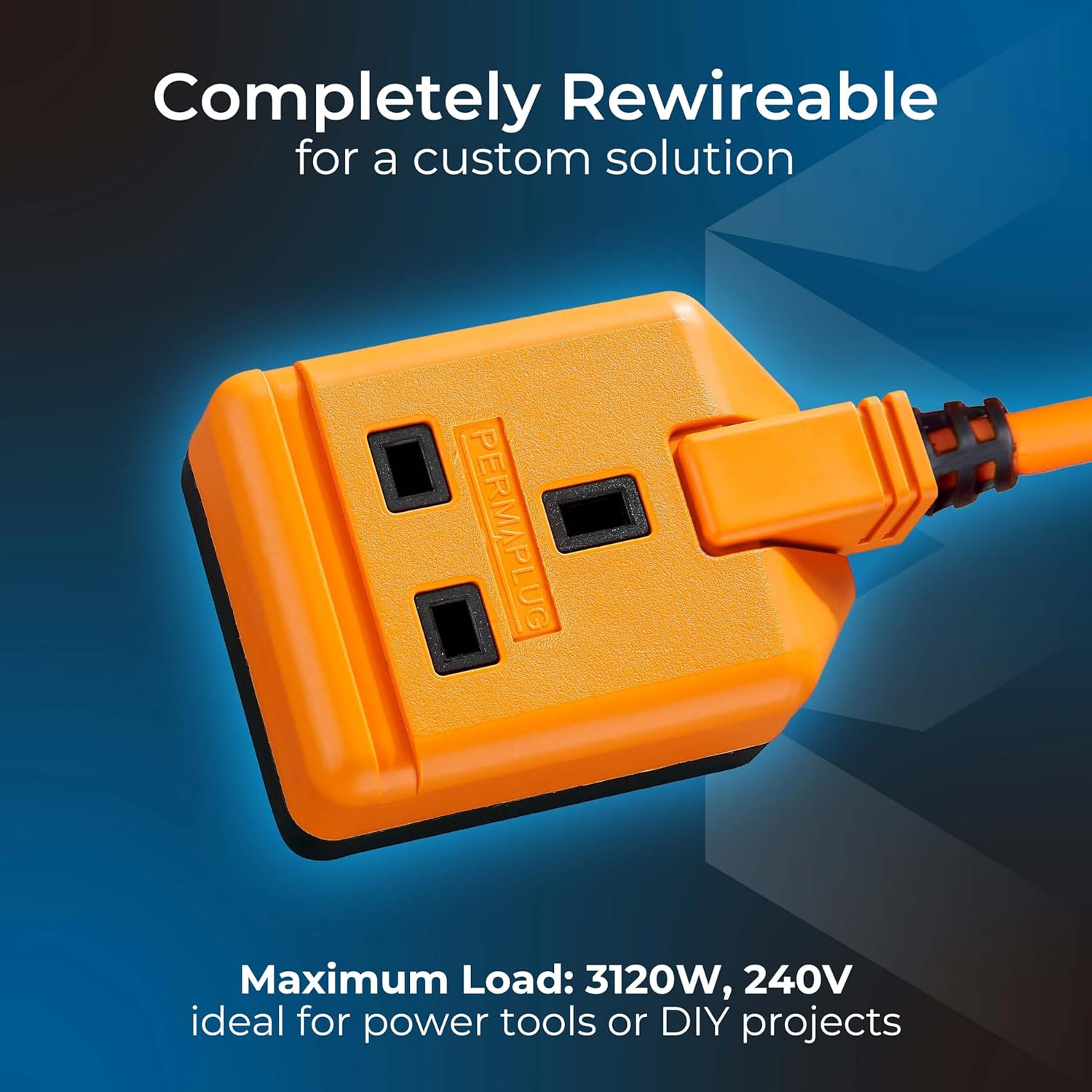 Masterplug EXS1315O-01 Heavy Duty Single Socket Extension Lead, 5 Metres, Orange