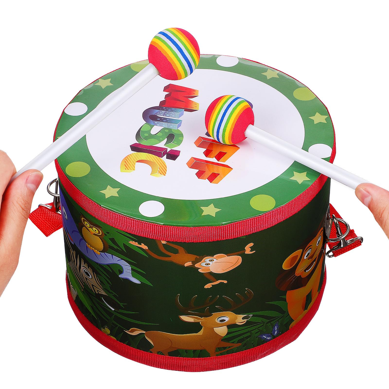 Tamburo per 8 Pollici con Bacchette Set di Strumenti Musicali Percussioni Educativo Giocattolo Musicale per Sviluppo Ritmo e Concentrazione Regalo Piccoli