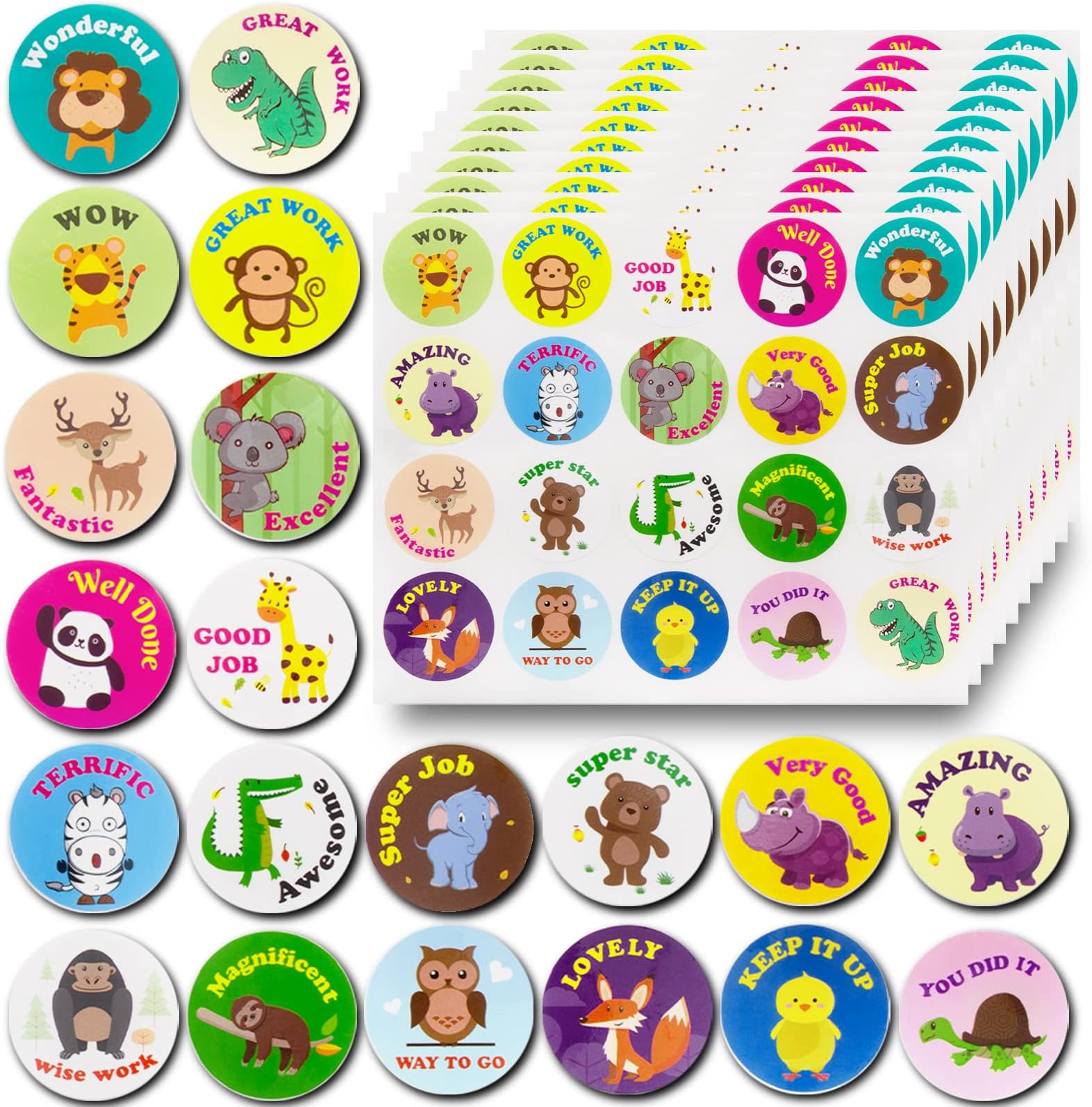 Reward and Motivational Stickers for Kids, Teacher's Rewards - 1.5in/38mm Diameter, Classroom Supplies