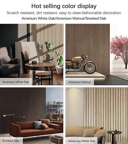 Miniatura 8 de Paneles de pared 3D para decoración de paredes interiores, paquete de 2 paneles de madera para pared, paneles acústicos de chapa de madera auténtica