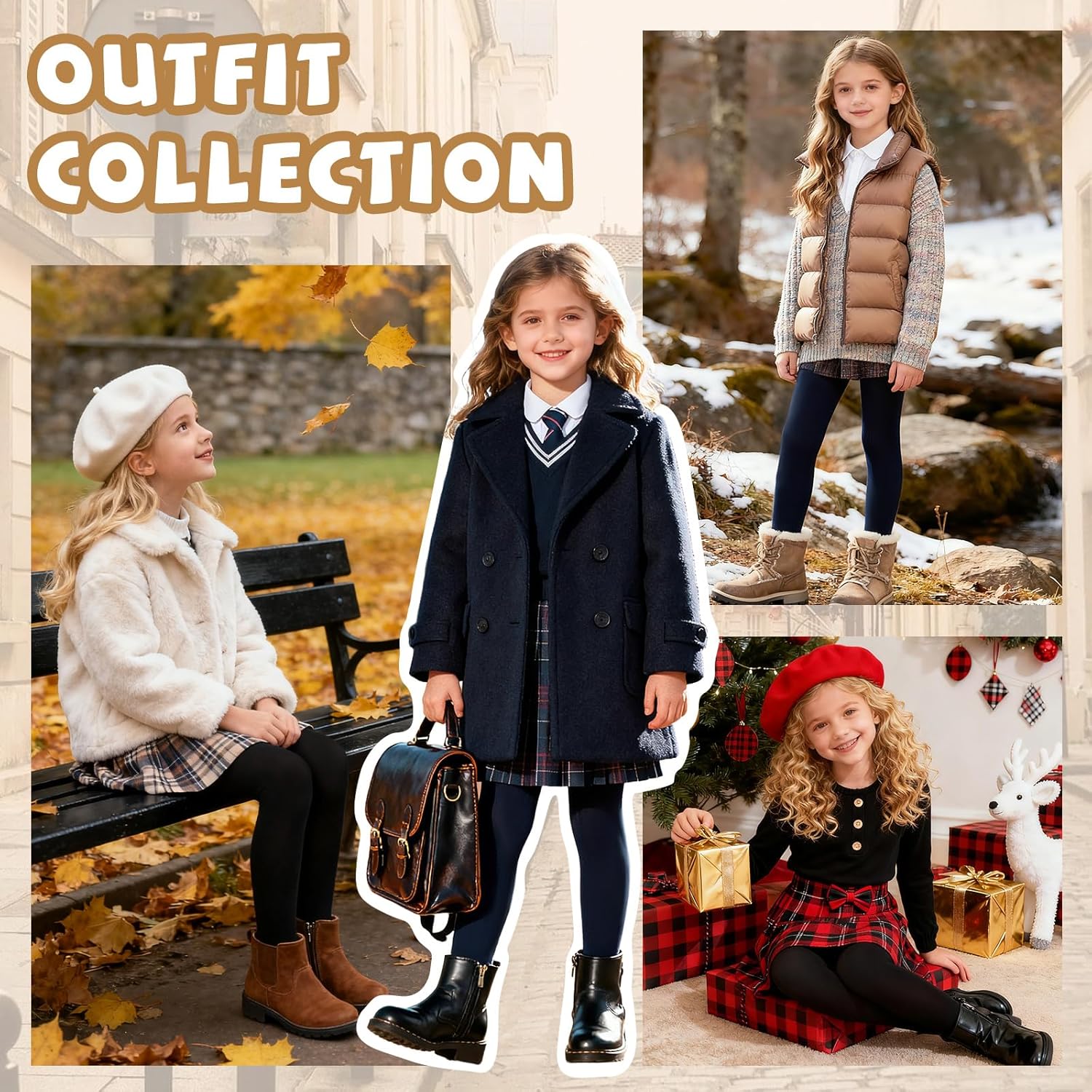 MANZI Fleece Lined Tights for Girls Thick Footed Girls Tights Age 2-10 Ultra-soft 2 Pairs 400-Denier - Image 7