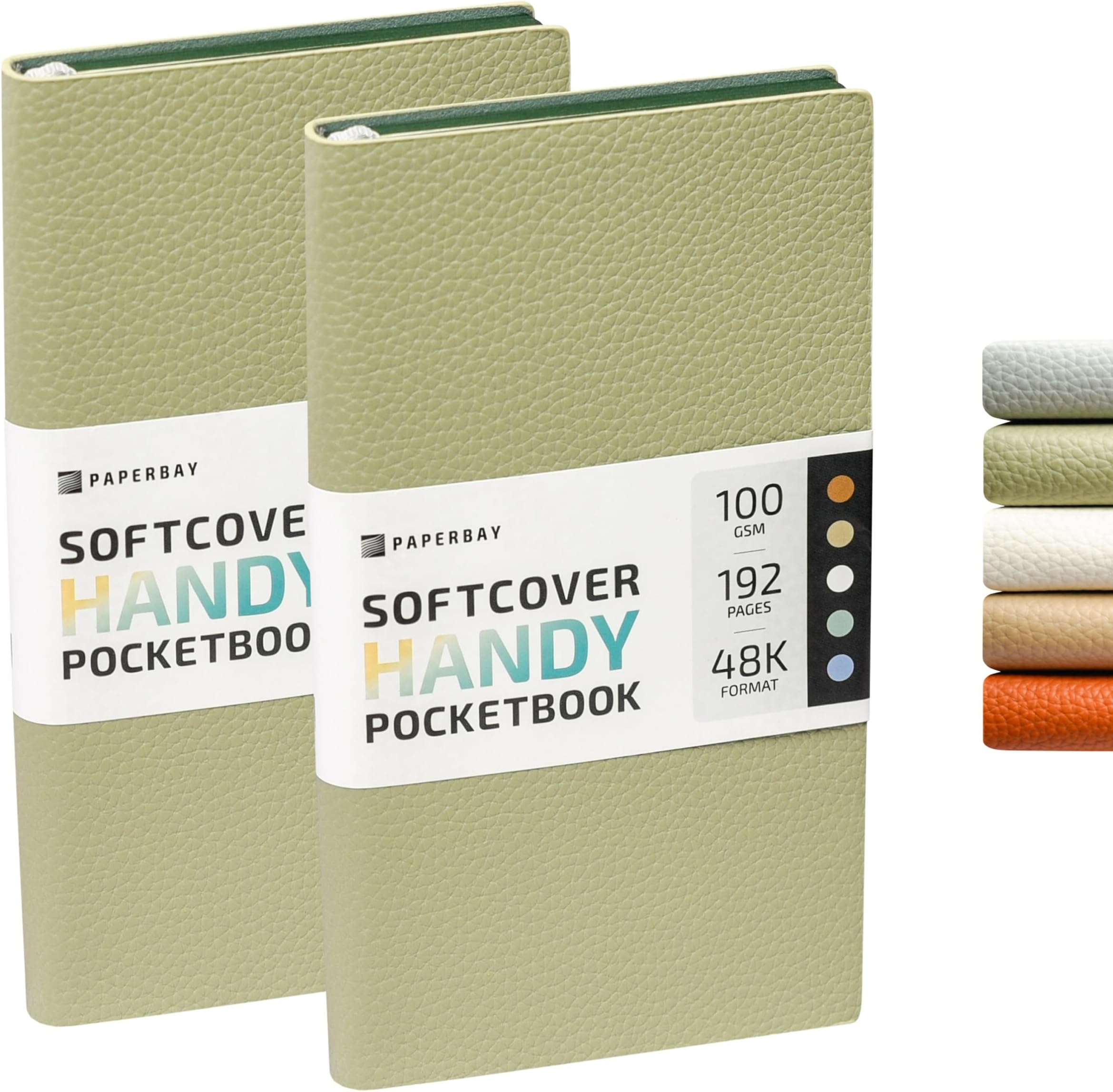 Small 4x7 inch Soft Cover Notebook Journal 2-Pack, 100 gsm Vintage Faux Leather Softcover Mini Pocket Notepad for Women Purse, Daily To-Do List, Executive Planning, Bullet Journaling (Sage Green)