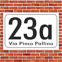 Targa Numero Civico Resistente alle Intemperie – Alluminio DiBOND Moderno – Ideale per Esterni – Design Arial Alta Visibilità (Bianco, 12x8cm)