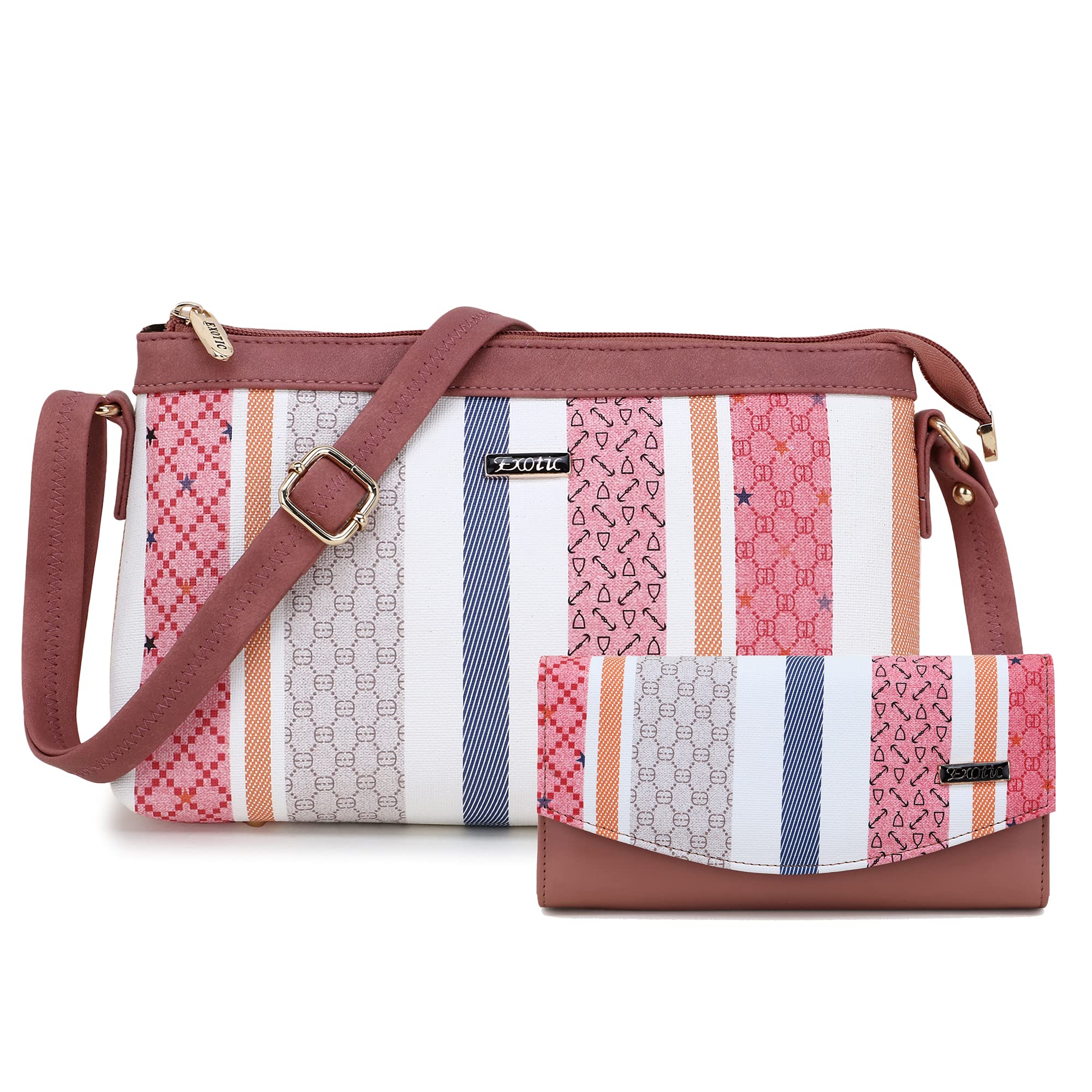 EXOTIC CHECK SLING COMBO FOR WOMEN (PEACH) (Grey) (B0CJHW27BS) Amazon Price History, Amazon Price Tracker