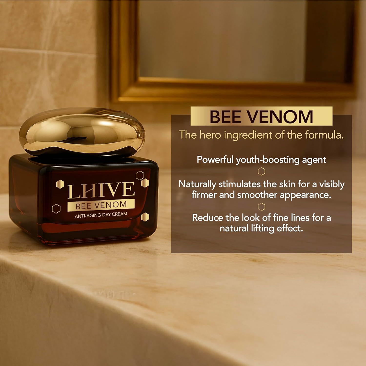 Bee Venom Anti-Aging Face Cream | Firming Moisturizer for Women | Smooths Fine Lines, Non-Greasy & Fast-Absorbing | Manuka Honey, Aloe Vera & Squalane | Sensitive Skin Safe | 1.7 oz