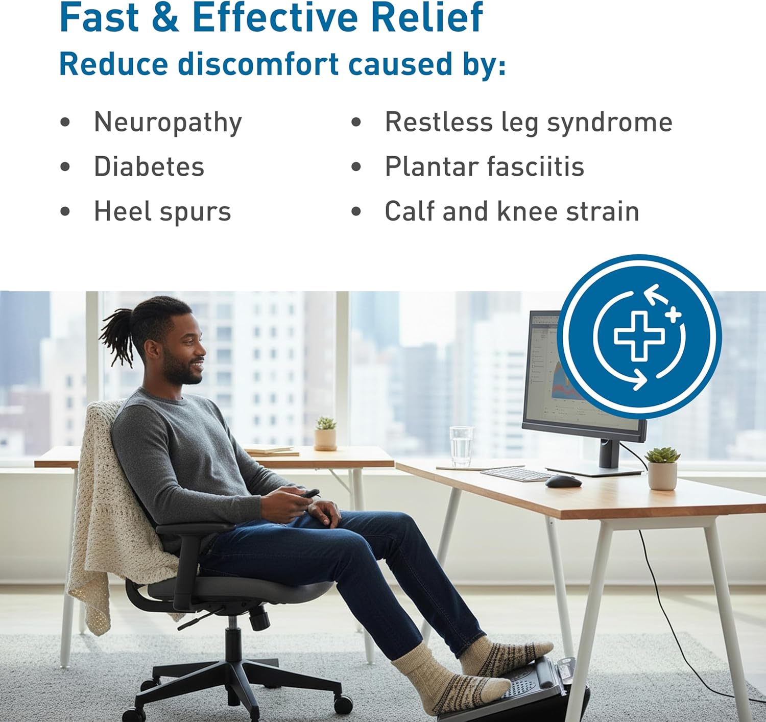 BodyMed Foot Massager | Deep Tissue Vibration Massage Therapy | At-Home Massager with Remote Control | Fast Relief from Neuropathy, Plantar Fasciitis, Improves Circulation