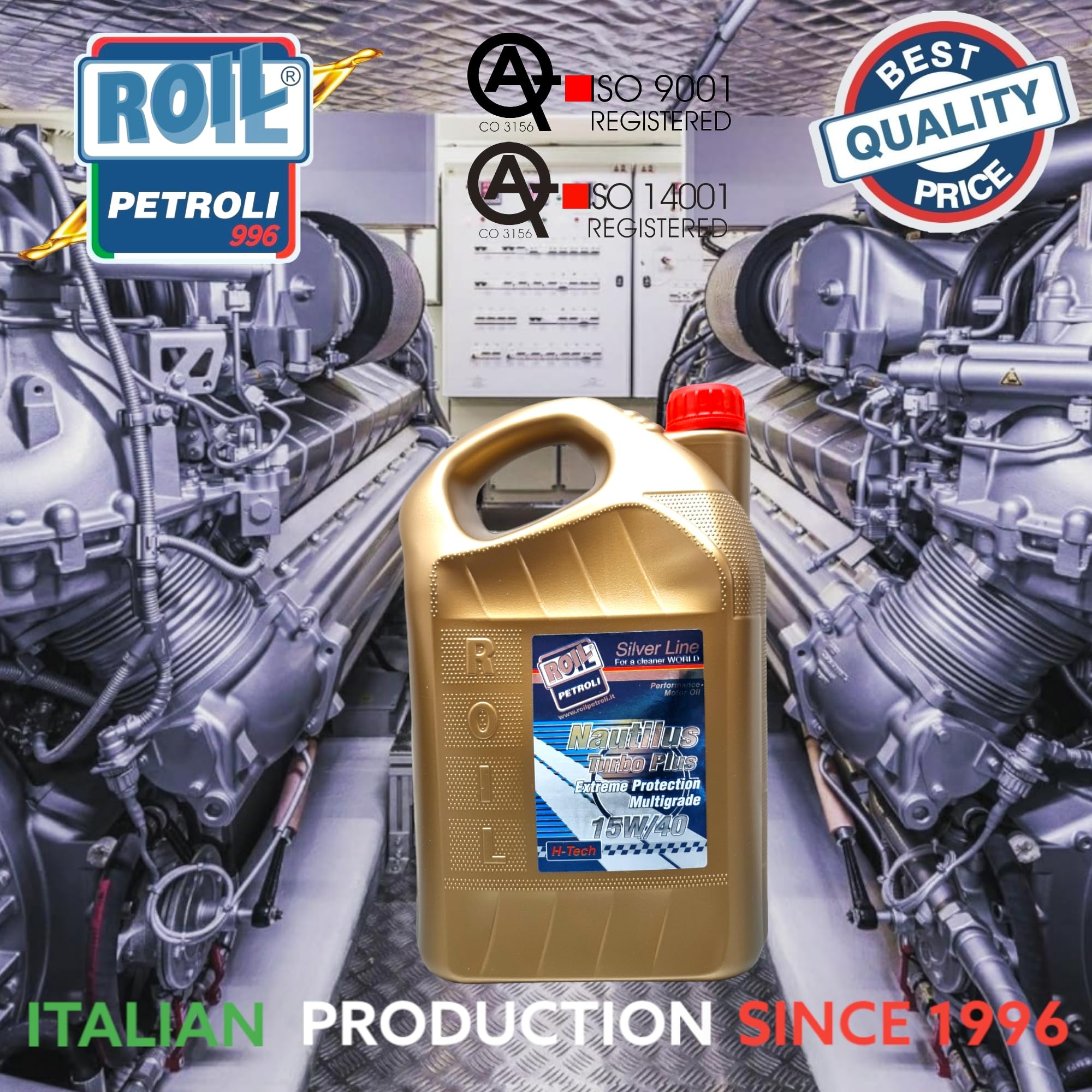 10 Litri di Roil NAUTILUS 15W/40 TURBO PLUS VDS-3 ►NUOVA FORMULA, RIDUCE CONSUMO DI CARBURANTE ED OLIO◄ Olio per motori NAUTICI - ACEA E7, E9