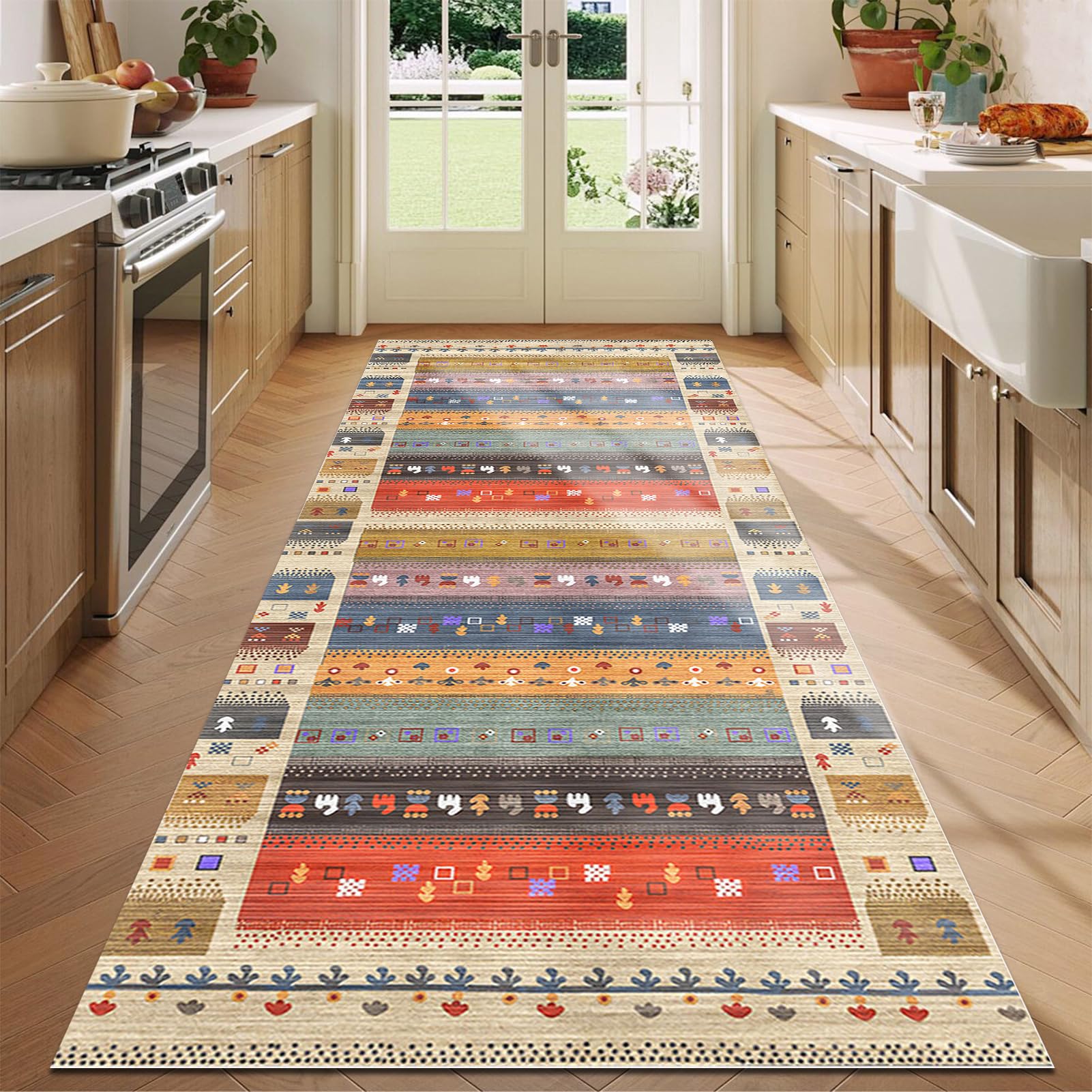 Tapis de sol tapis entrée intérieur long 110 x 200 cm lavable pour entrées et couloirs