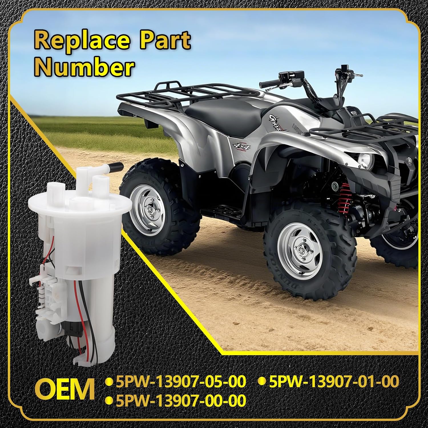 Fuel Pump Module For Yamaha YZF-R1 2002-2006, YZF-R6 2003-2005, YZF-R6S 2006-2009, Replace OEM# 5PW-13907-05-00 5PW-13907-01-00 5PW-13907-00-00