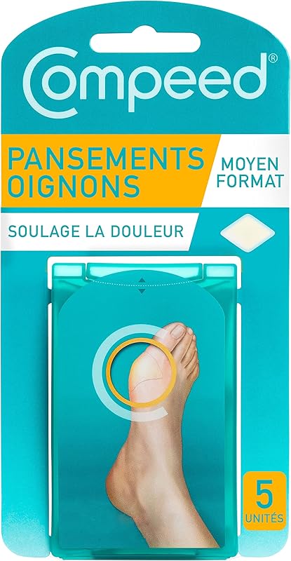 Compeed® - 5 Pansements Hydrocolloïde Oignons - Hallux Valgus - 6,8 x 4,7 cm