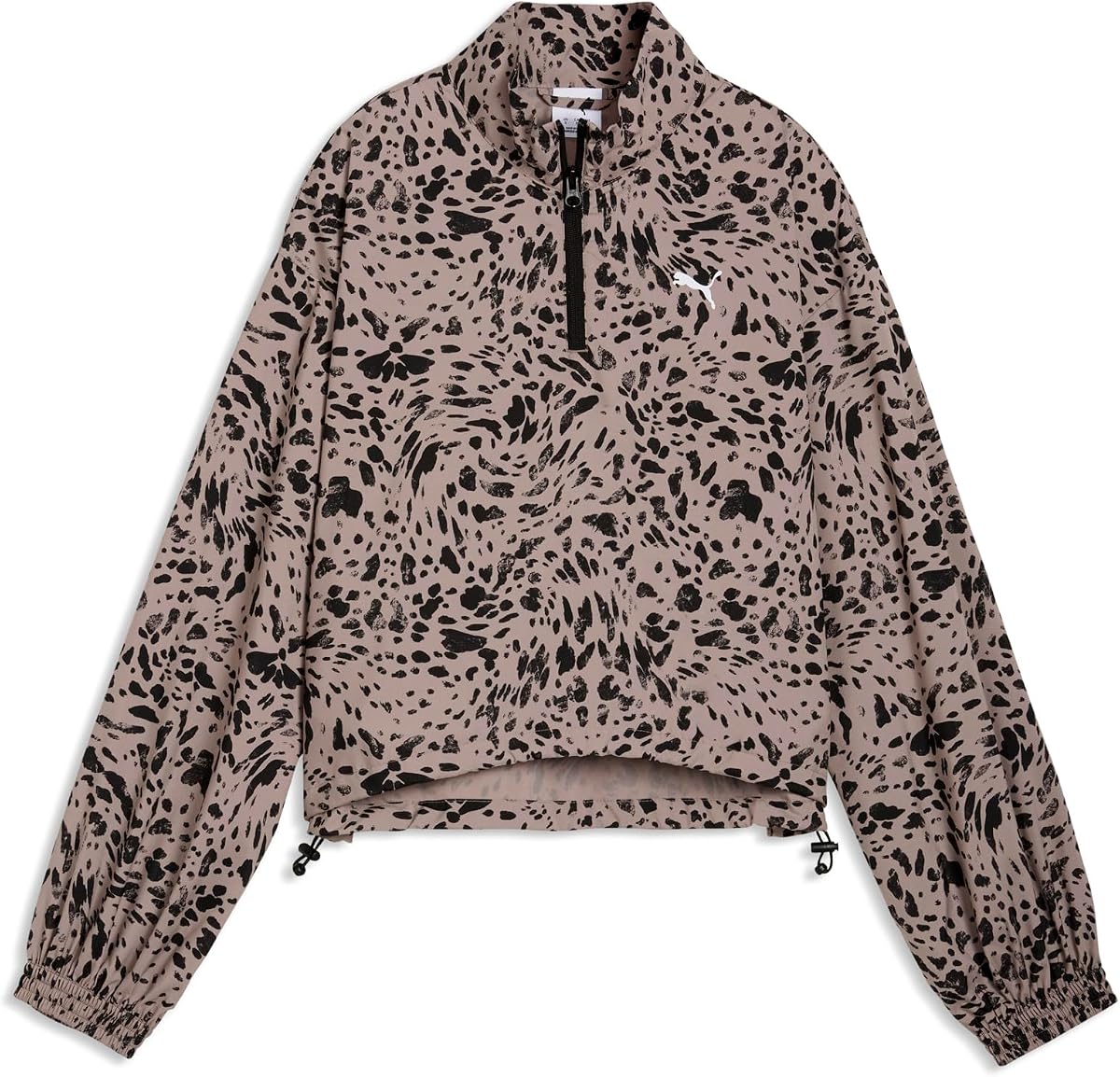 Essentials Graphics Animal Print Relaxed Woven Half-zip Jacket