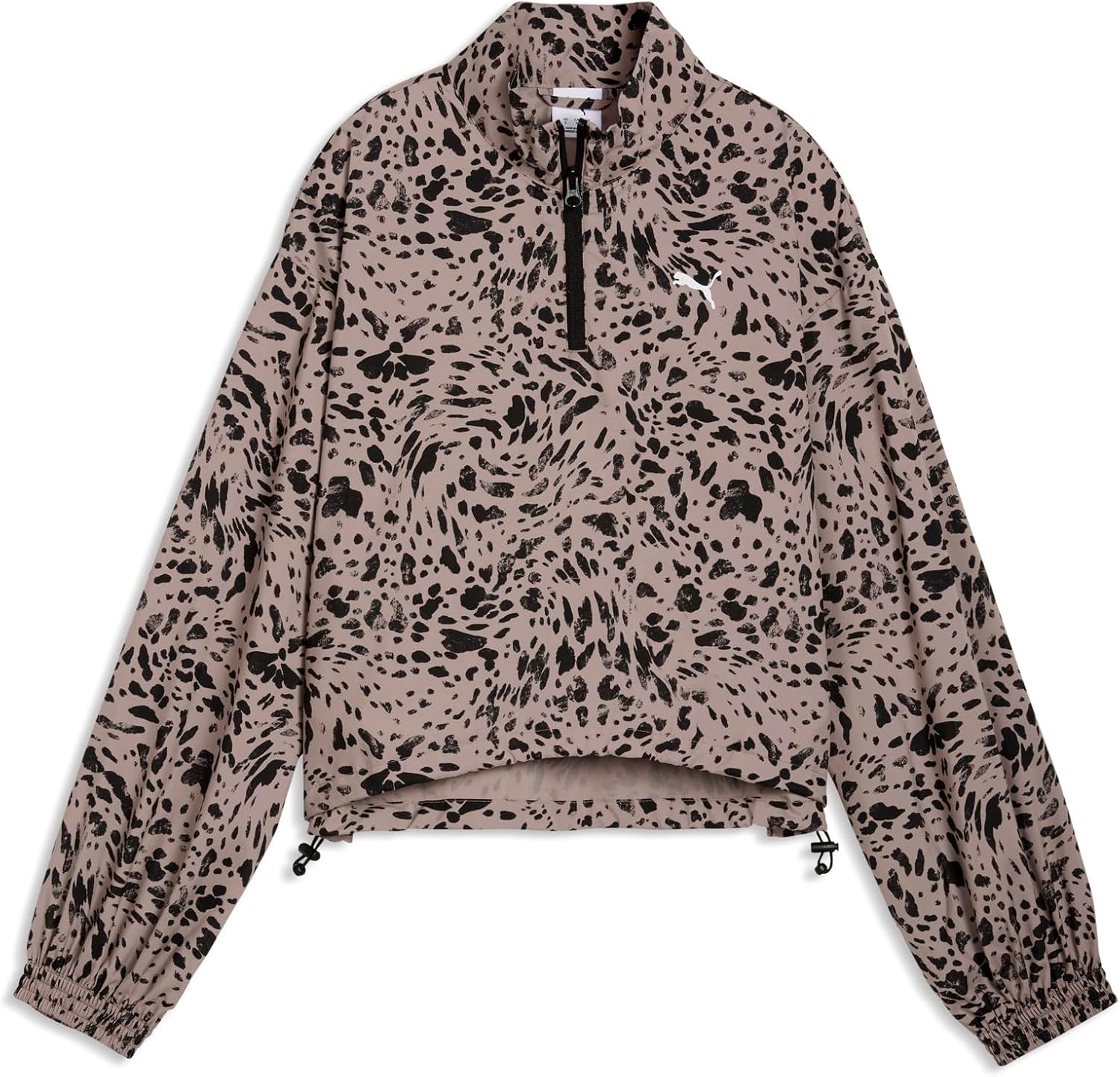 PUMA Essentials Graphics Animal Print Relaxed Woven Half-zip Jacket