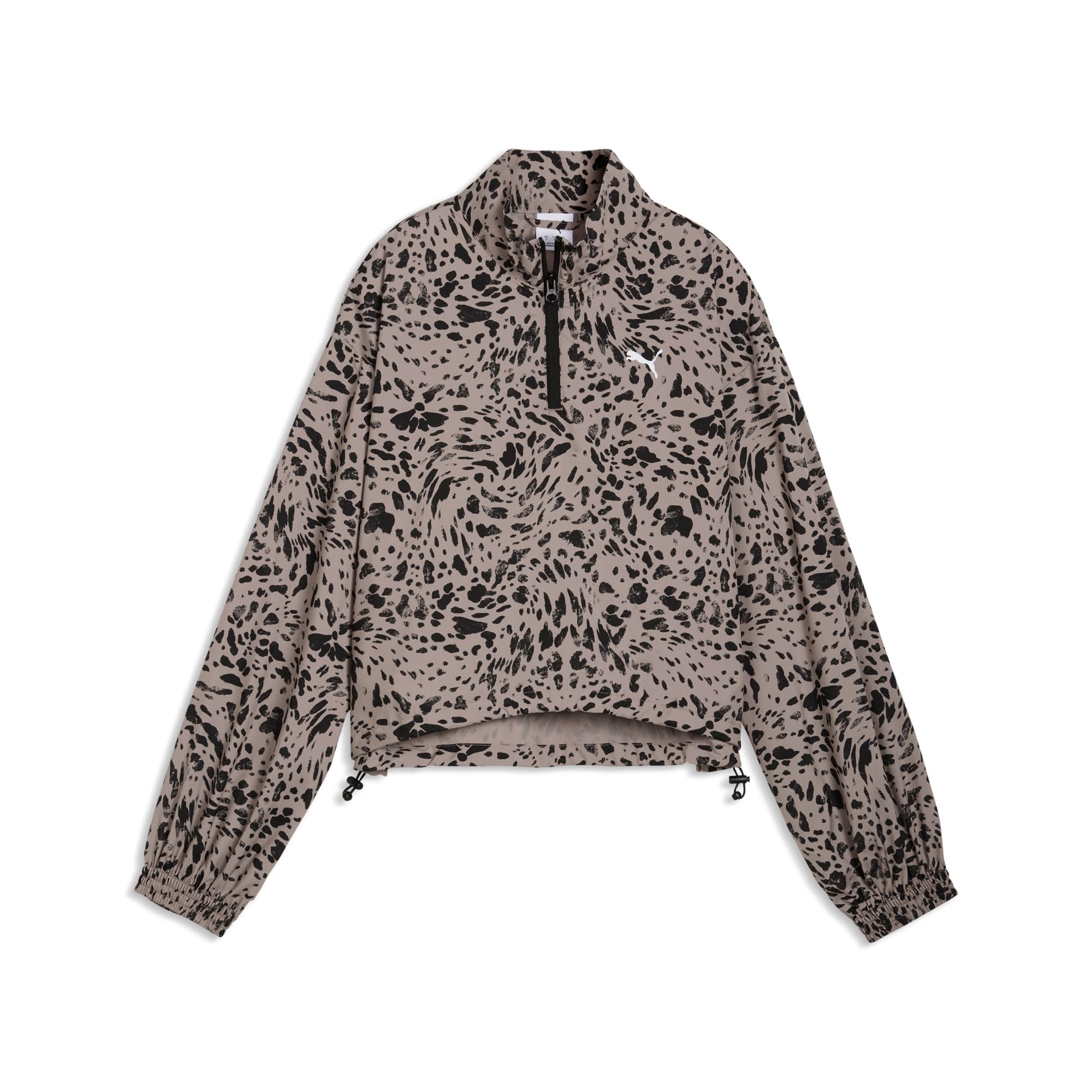 PUMA Essentials Graphics Animal Print Relaxed Woven Half-zip Jacket