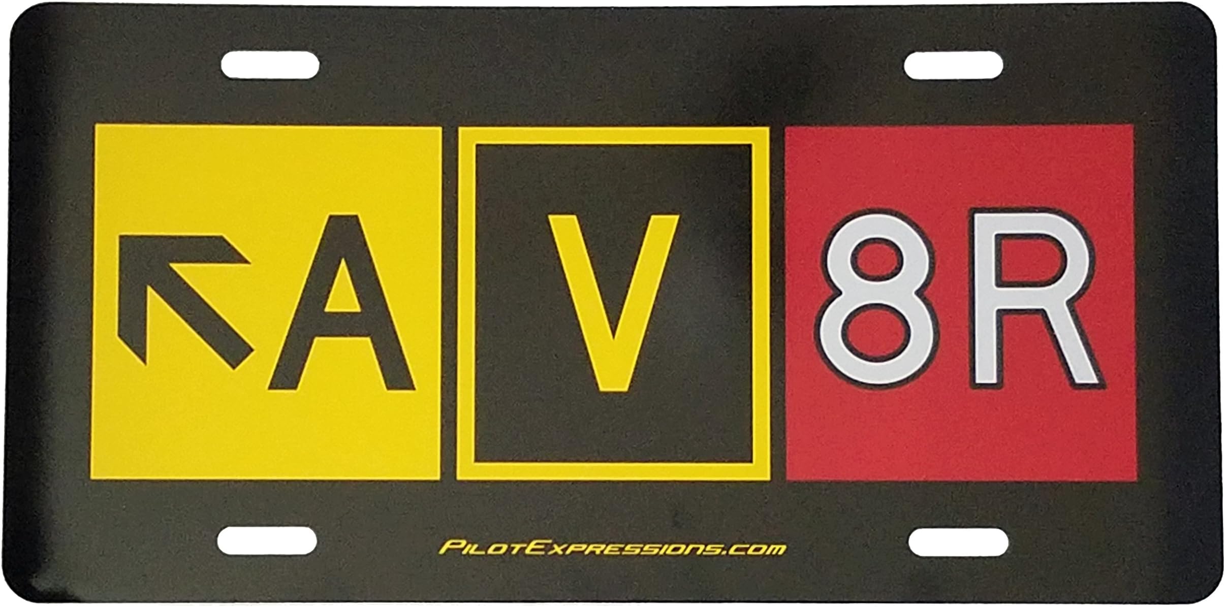 AV8R Taxiway Sign Aluminum Decorative License Plate. Aviation Pilot Gift!