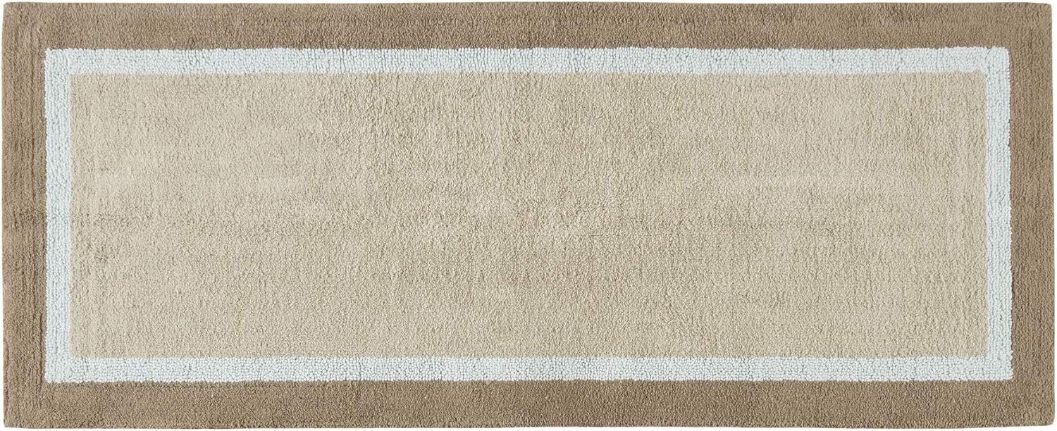 Madison Park Amherst Bathroom Rugs Room Décor 100% Cotton Tufted Ultra Soft Non-Slip, Absorbent Quick Dry Bathtub Mats, 24x60, Brown/Blue