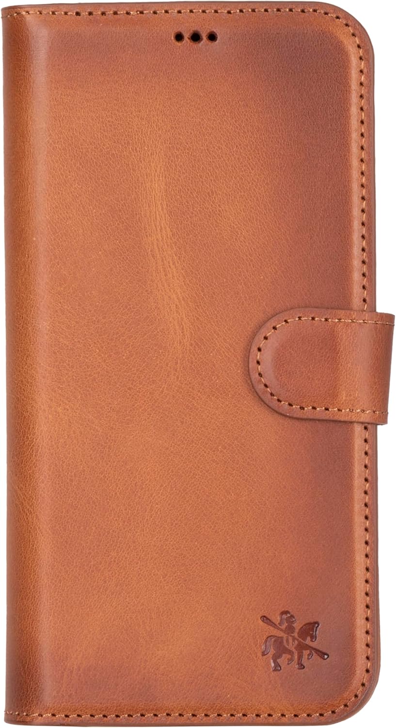 Venito Florence for iPhone 16 Pro Max Wallet Case | Luxury Handcrafted Premium Leather 2 in 1 Wallet, Detachable Non-Magnetic Flip Cover, Drop/Impact Protection with Camera Cover, 6.9" Antique Brown