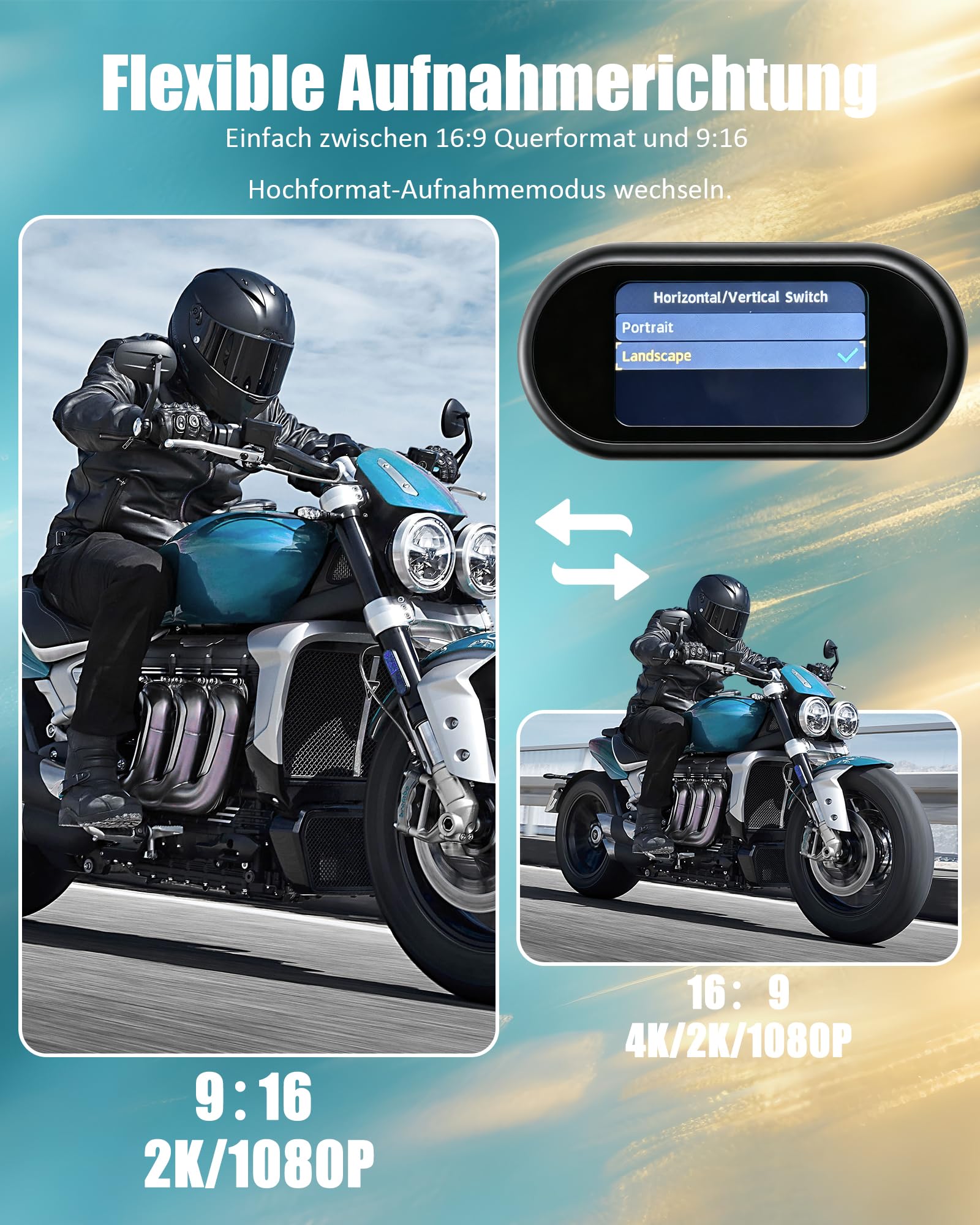 Mini Action Cam 4K, 1,47 Zoll Display Vlog Kamera mit WLAN | BodyCam Körperkamera, 140° Weitwinkel Motorrad Kamera, Helmkamera, Magnetische Vlogging Kamera für Radfahren, Haustiere