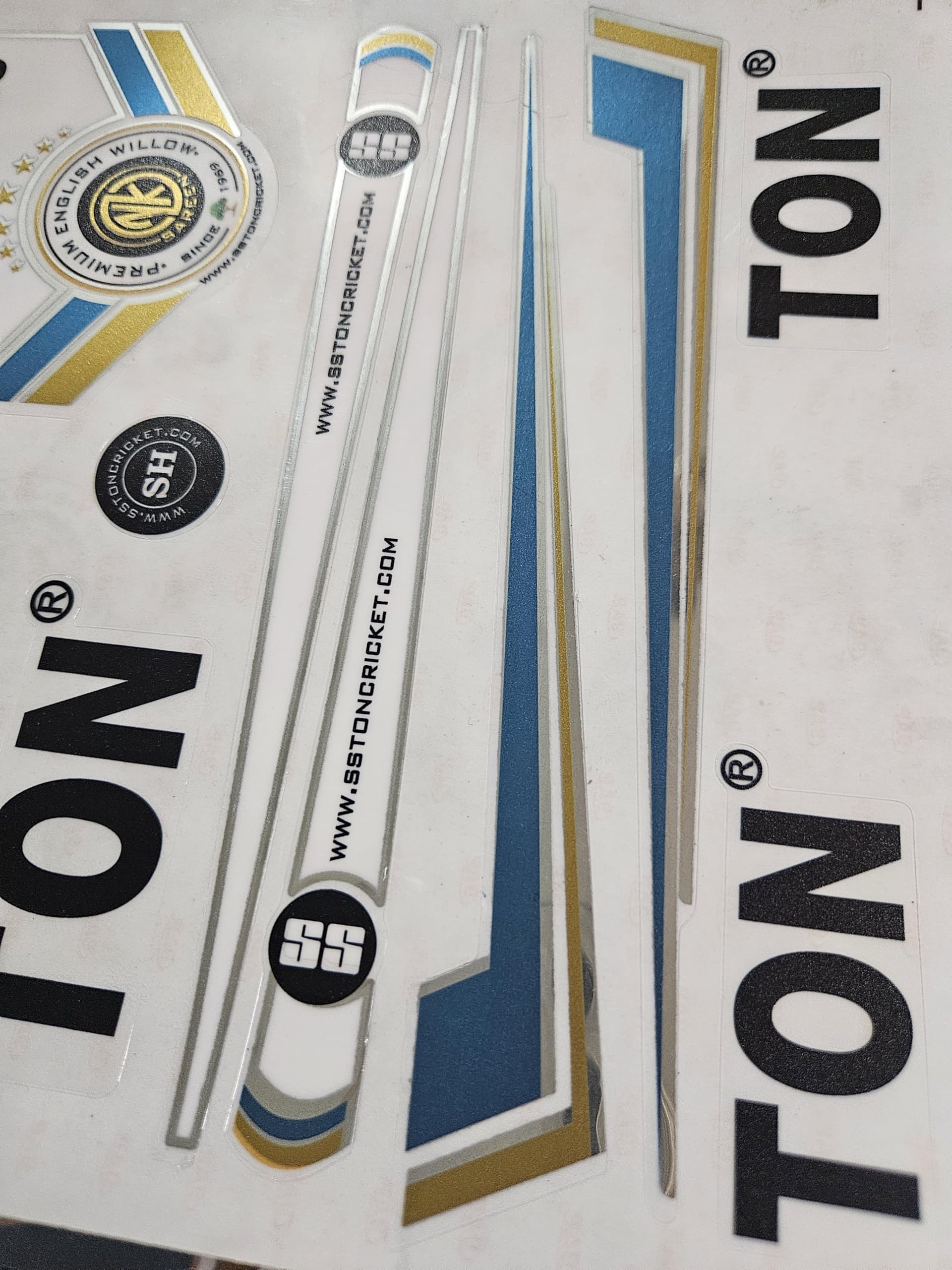 AYN Adesivo 3D per mazza da cricket, in fibra di salice inglese, in rilievo, per accessori sportivi, protezione GLADIATOR blu