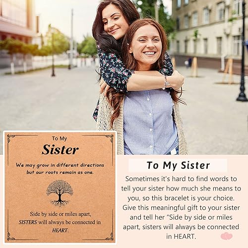 Vista 2 de UPROMI Regalos para hermana maestra, pulsera del árbol de la vida para mujer