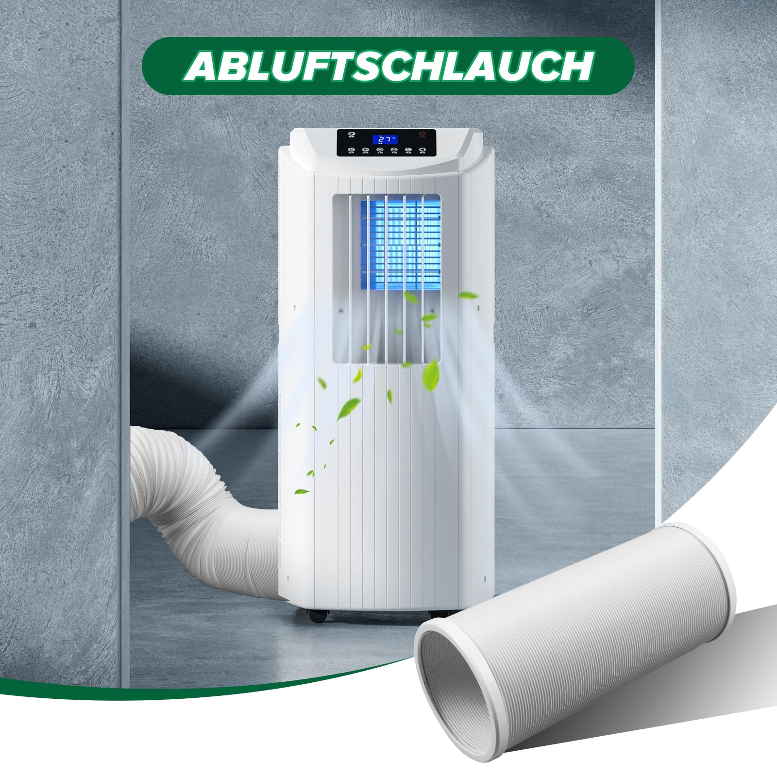 1.5m Abluftschlauch, Durchmesser 5,9"/15CM, Abluftschlauch Klimagerät, Klimaanlage Schlauch Verlängerung für Klimageräte, Wäschetrockner, Luftentfeuchter