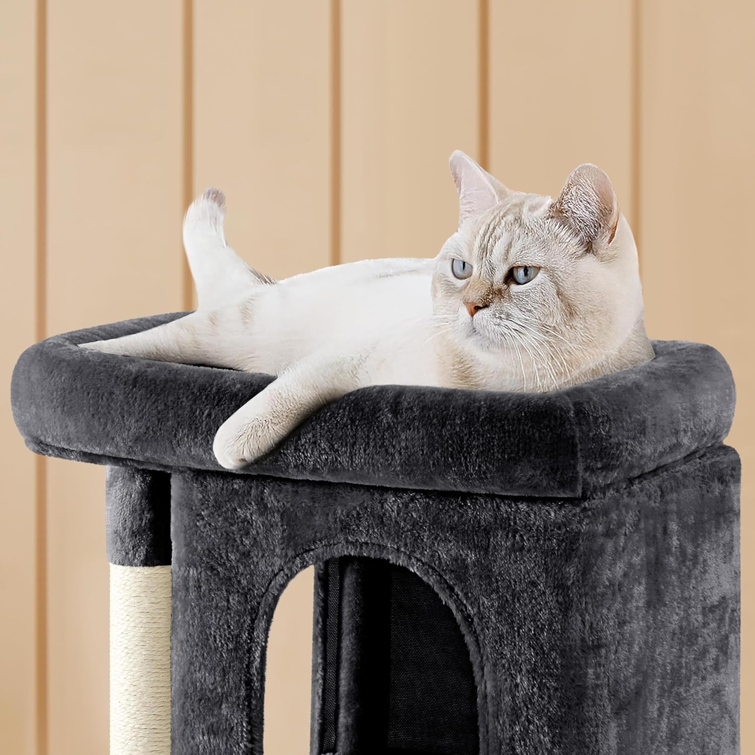 Yaheetech 33.5in Cat Tree, Small Kittens Tower w/Large Perch&2 Cozy Condos, Sisal Scratching Posts for Indoor Kittens/Cat, Stable Pet Activity Center Furniture, Black