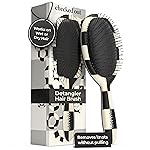 FRAMAR Checkered Print Hair Brush Detangler - Wet Hair Brushes For Women, Womens Hair Brush, Black and White Checkered Hair Accessories, Hairbrush For Women, Cepillos Para Cabello - Detangle Brush
