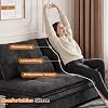 Devoko Sofa mit Schlaffunktion 190 x 157 Ausziehbares Schlafsofa mit Bettkasten Kleine 2 Sitzer Chenille Couch Klappsofa Schlafcouch mit Stauraum für Wohnung und Wohnzimmer Schwarz