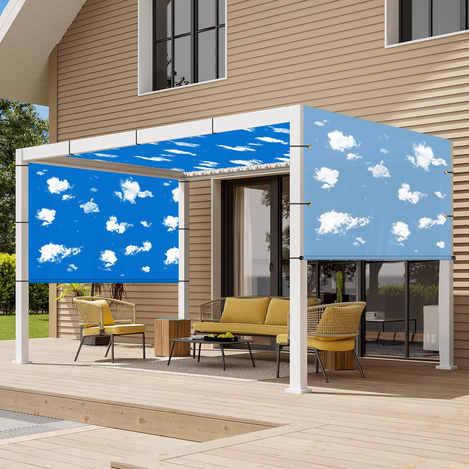 Amazon.com : SunnyRoyal Pergola Shade Canopy Cover Waterproof 9' x